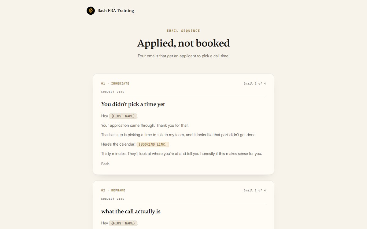 Applied, not booked preview